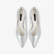 Pearl White Pointed-Toe Stiletto Pumps