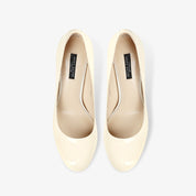 Ivory Patent Leather Stiletto Pumps