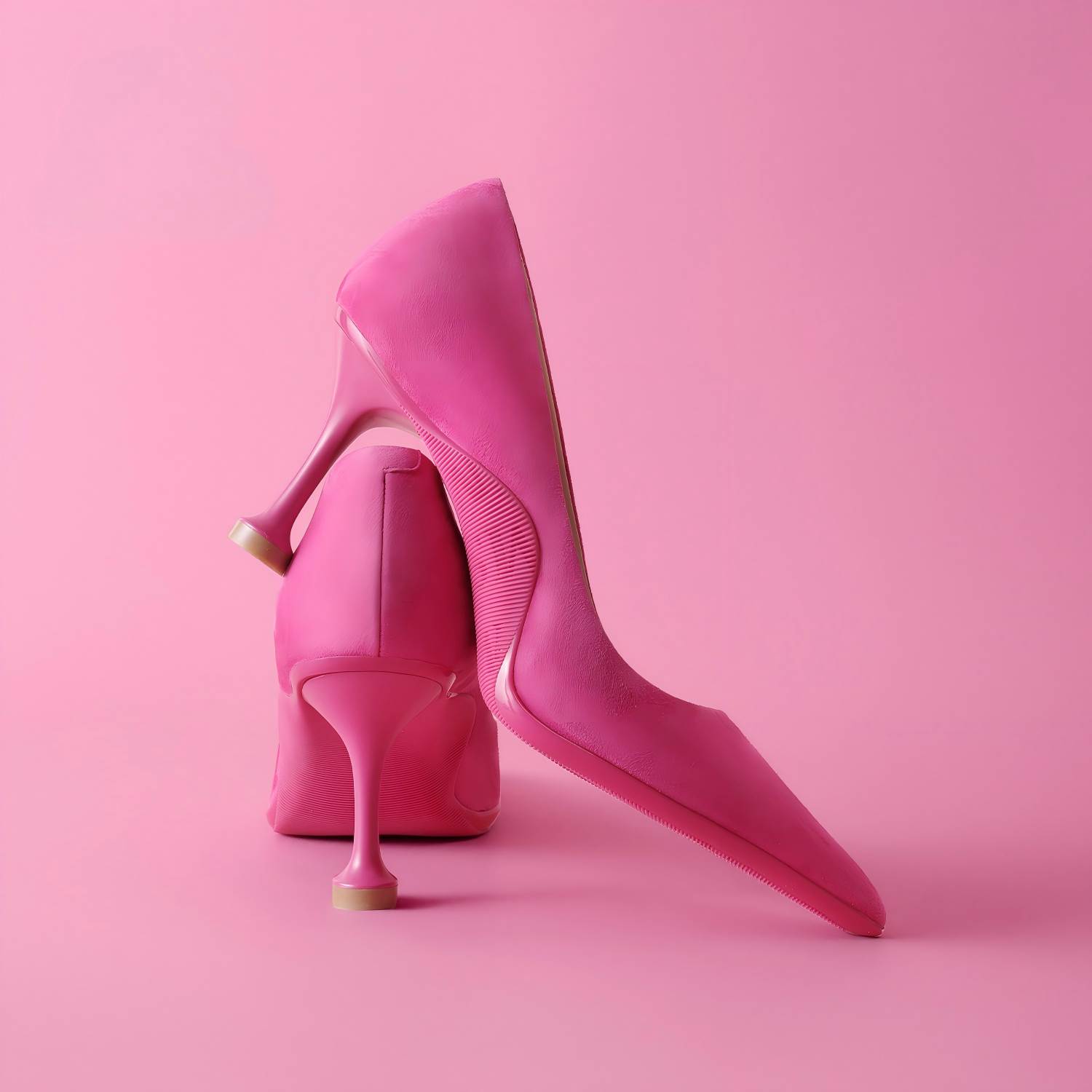 Pink Lambskin Pointed-Toe Stiletto Heels for Women