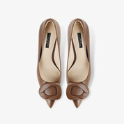 Pointed-Toe Knot Pumps