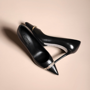 Black Lambskin Pointed-Toe Stiletto Pumps