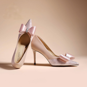 Blush Pink Glitter Pointed-Toe Stiletto Pumps