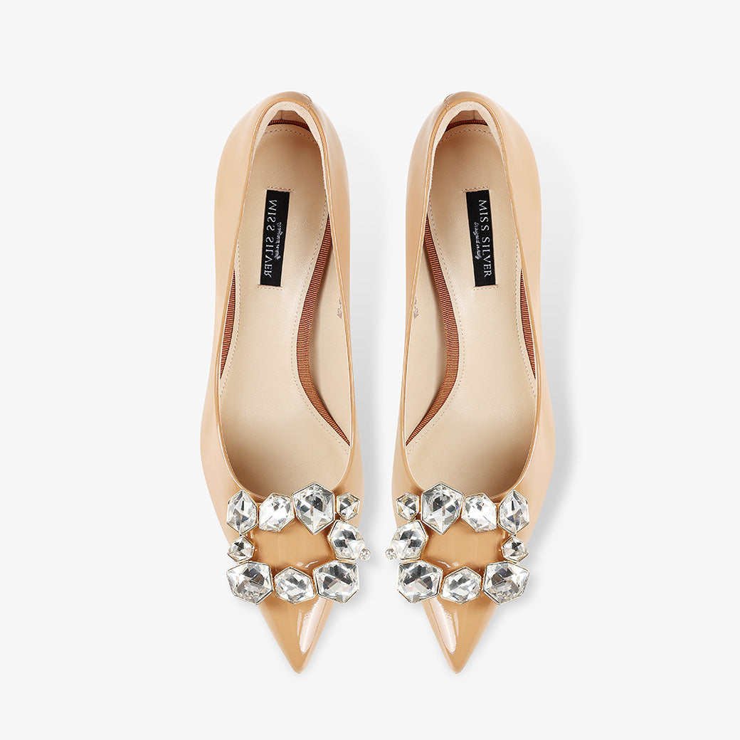 Women’s Patent Leather Low Heel Pumps for Office & Daily Wear