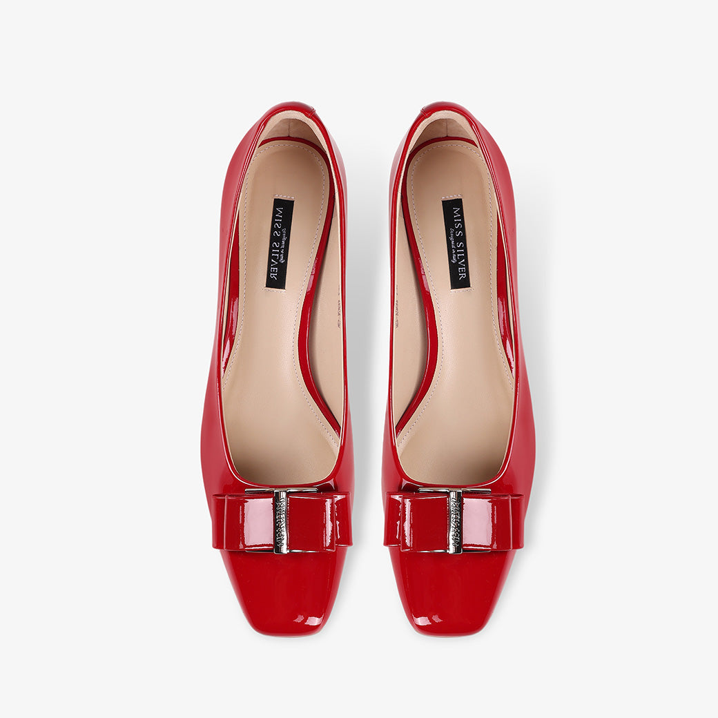 Classic Red Block Heel Shoes for Office & Daily Wear
