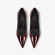Cherry Red Patent Leather Pointy Toe Stiletto Pumps