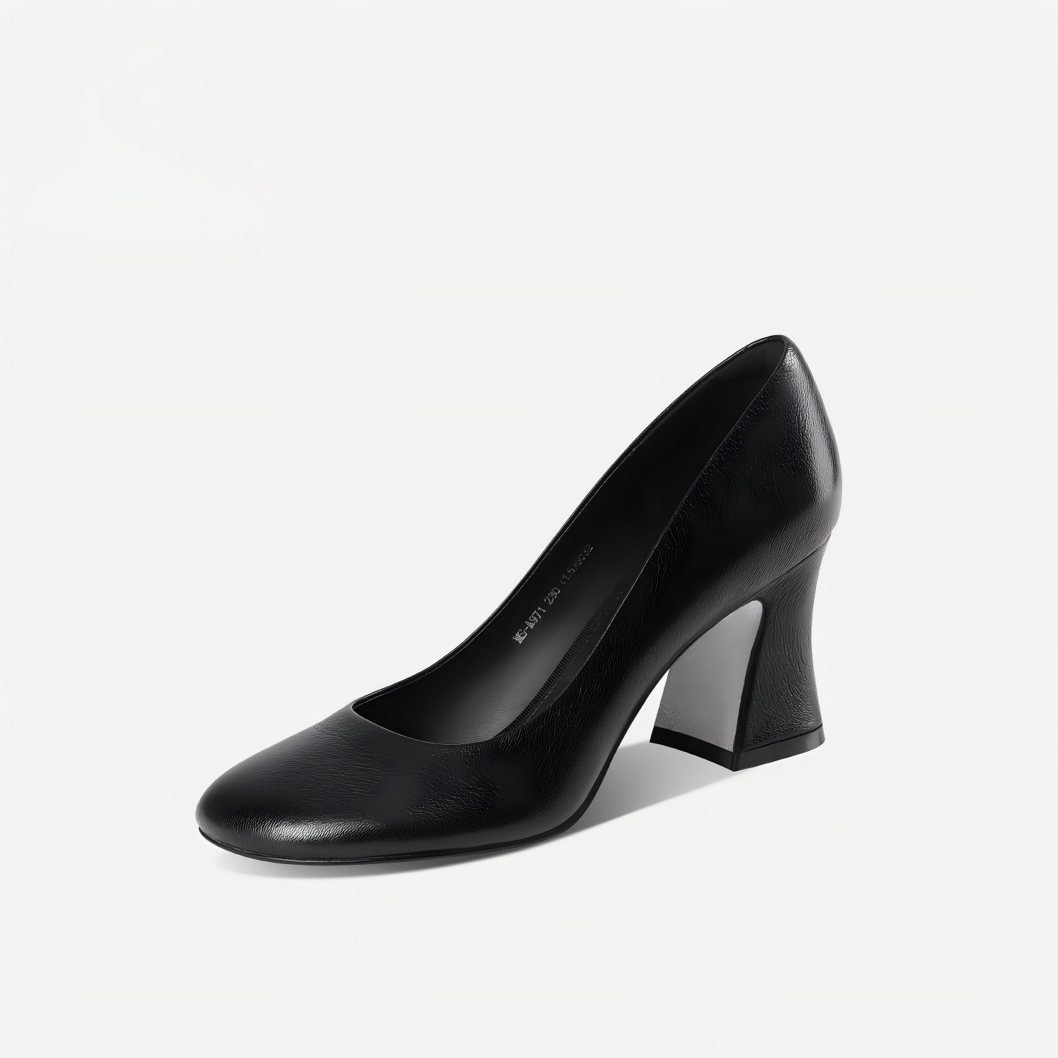 Soft Black Lambskin Heels with Comfortable Chunky Heel Design