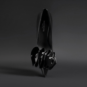 Black Patent Leather Bow Pumps