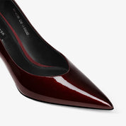 Cherry Red Patent Leather Pointy Toe Stiletto Pumps