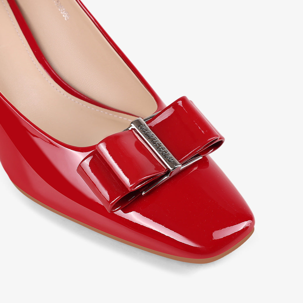 Classic Red Block Heel Shoes for Office & Daily Wear