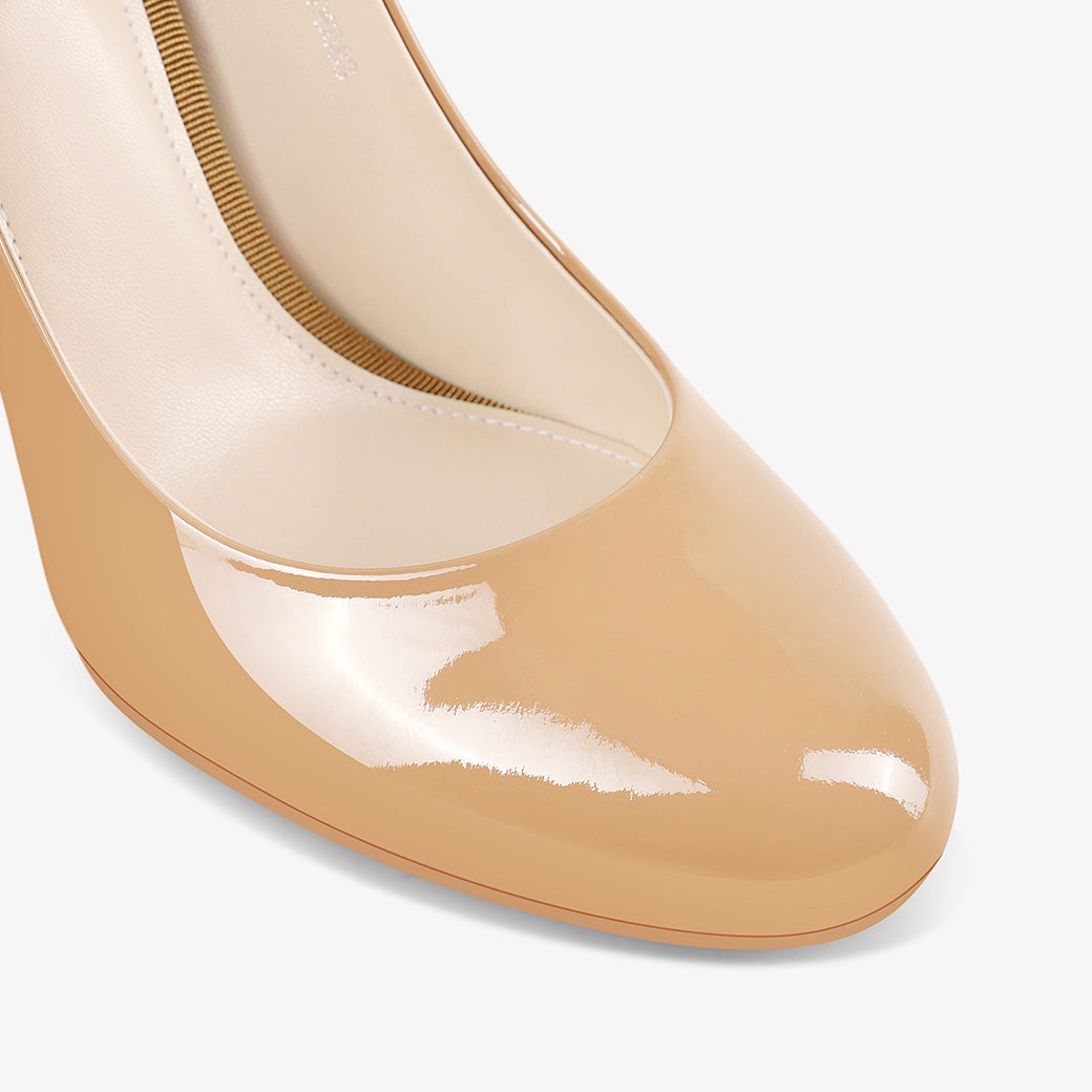 Nude Patent Leather Stiletto Pumps