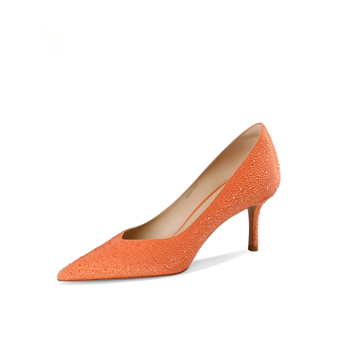 Orange Teardrop Crystal Pointed Toe Stiletto Pumps