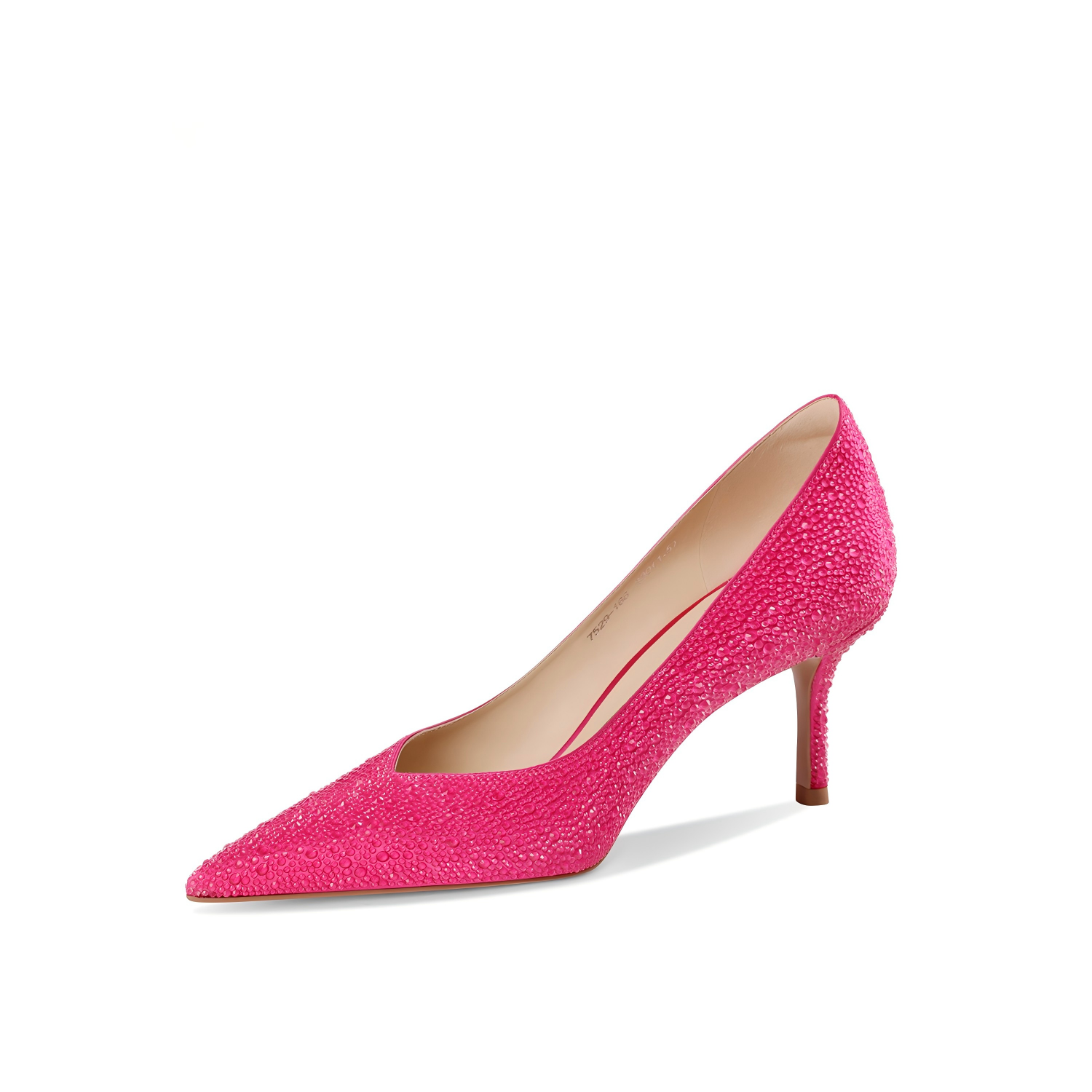 Pink Teardrop Crystal Pointed Toe Stiletto Pumps