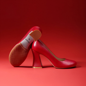 Soft Red Lambskin Heels with Stable