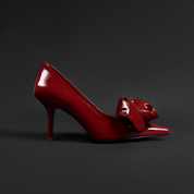 Red Patent Bow Pumps